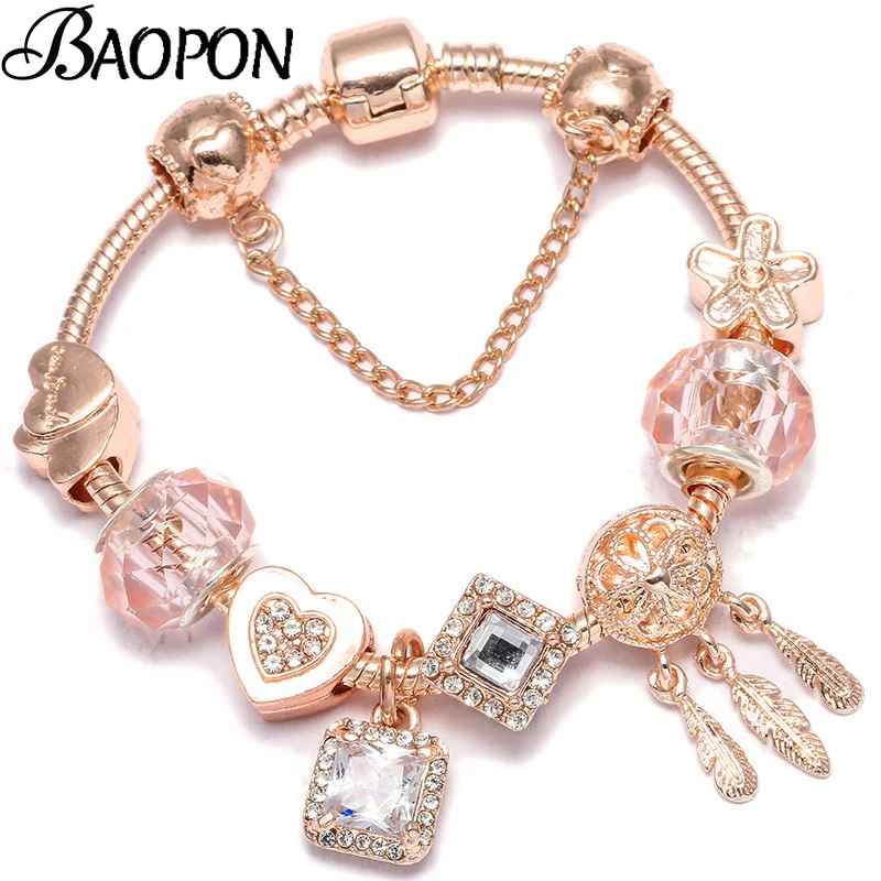 BAOPON الأصلي الأزرق المينا الكلاسيكية الطوق سوار و الإسورة مع خرز كريستالي سحر سوار للنساء DIY مجوهرات الأزياء BAOPON الأصلي الأزرق المينا الكلاسيكية الطوق سوار و الإسورة مع خرز كريستالي سحر سوار للنساء DIY مجوهرات الأزياء