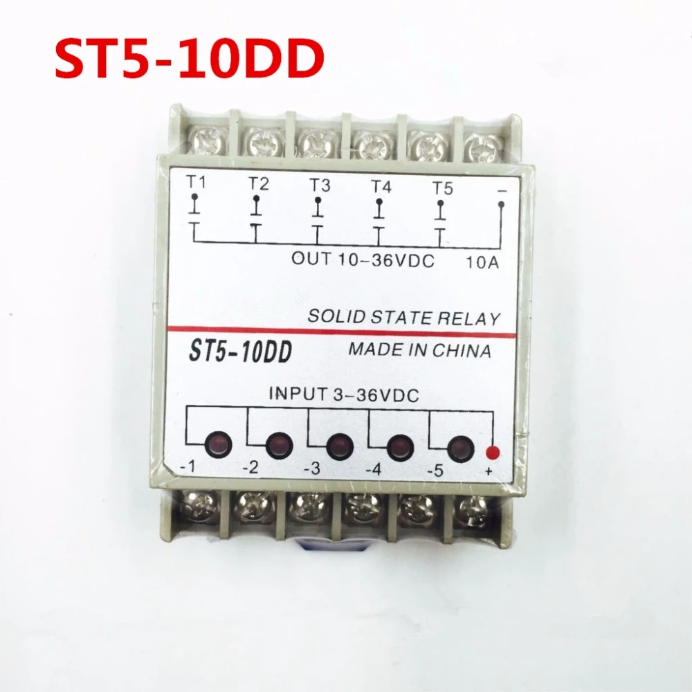 

rail mounting PN5-10DD 5 Channel SSR quintuplicate five input 3~36VDC output 24~380VAC single phase DC solid state relay