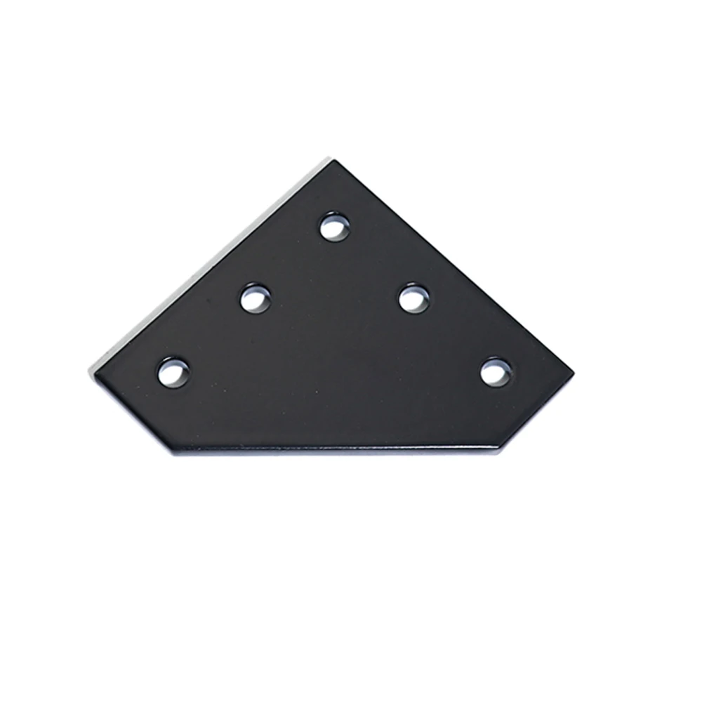 Black x 1PCS 12 шт. 5 отверстий 90 градусов шарнирная доска пластина угловой кронштейн Соединительная полоса для алюминиевый профиль 3d принтер рамка - Цвет: Black x 1PCS