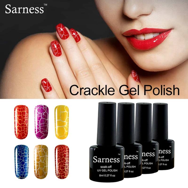 sarness 10ml Crackle Shatter Nail Gel Polish Professional soak off nail