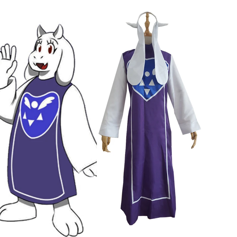 

Game Undertale Toriel Cosplay Costume Women's Cute DressHalloween Carnival Uniforms Custom Made