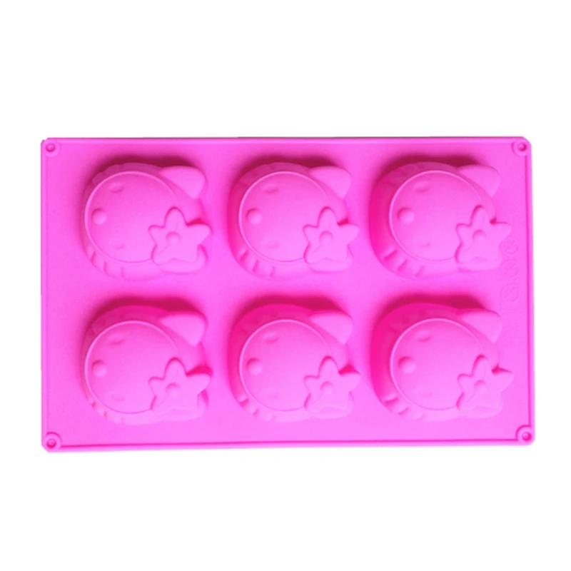 

3D Cat Silicone Soap Mold 6-Cavity Cake Decoration Tool Chocolate Mould DIY Handmade Soap Making Tools