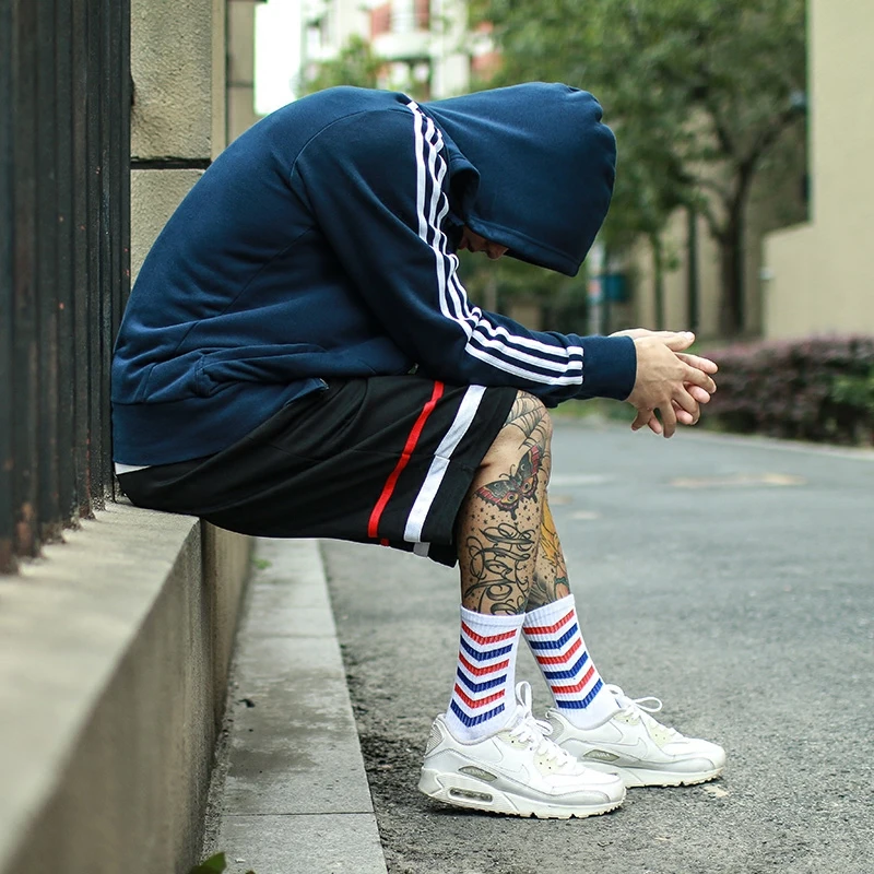 

IMINCN 1Pair Design ready for it INS Young People Hiphop made in china Cotton Dance Street High Fashion Black White Sock