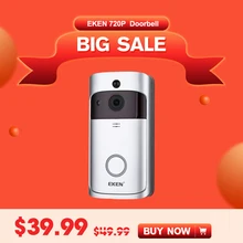 

EKEN Video Doorbell 2 720P HD Wifi Camera Wireless Door Bell Peephole Video Intercom 2way Talk Night Vision PIR Motion Detection