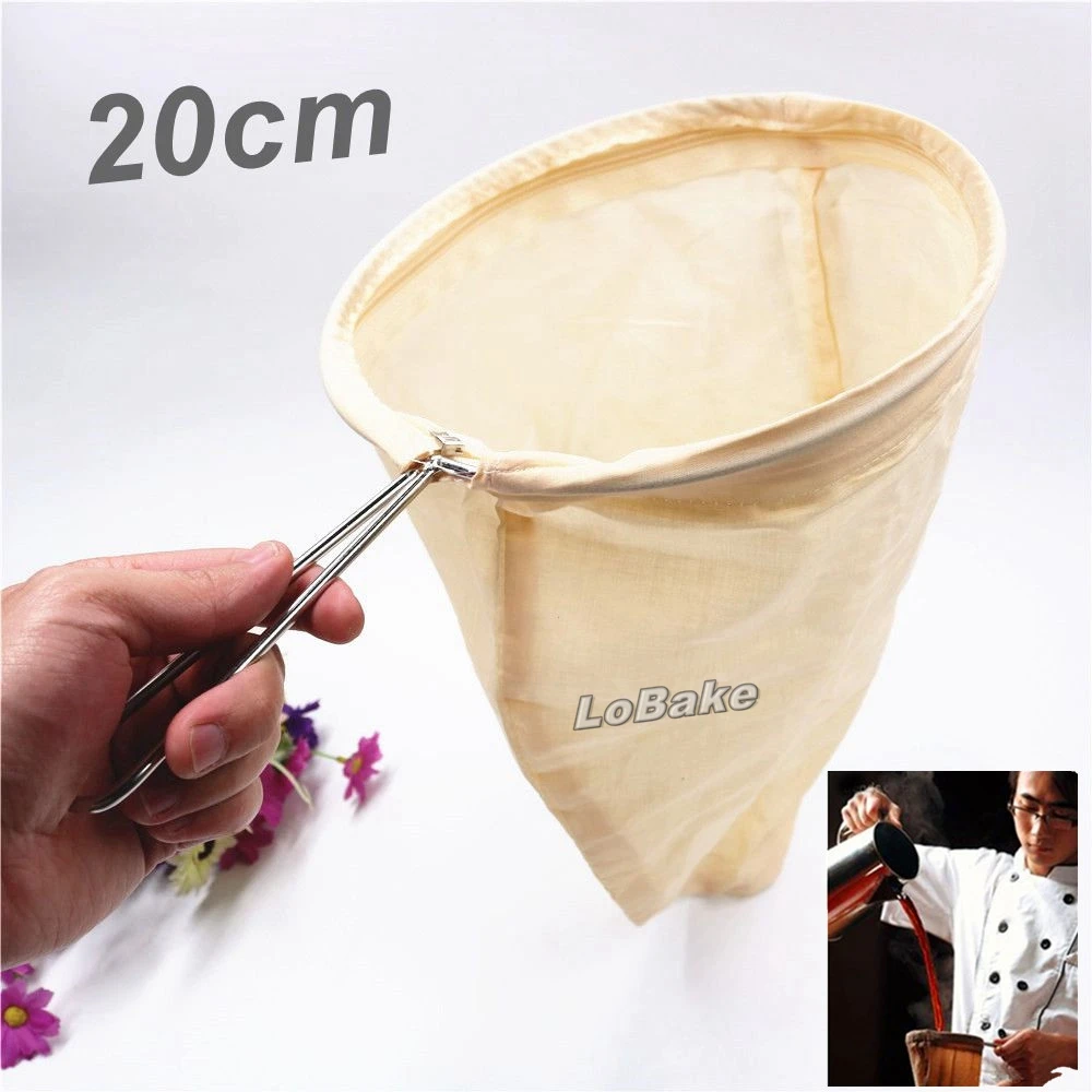 Big size Soybean Milk tea sifter cloth bag strainer colander stainless