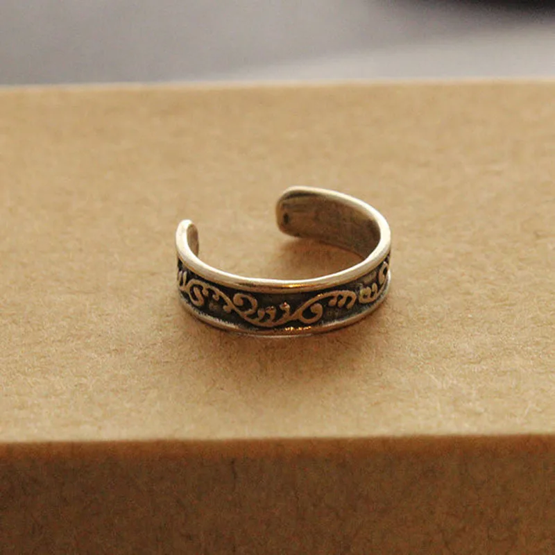 Женское очаровательное кольцо на ногу, модное элегантное регулируемое кольцо на палец в античном стиле, Ретро стиль, резное кольцо на ногу с листьями, ювелирное изделие
