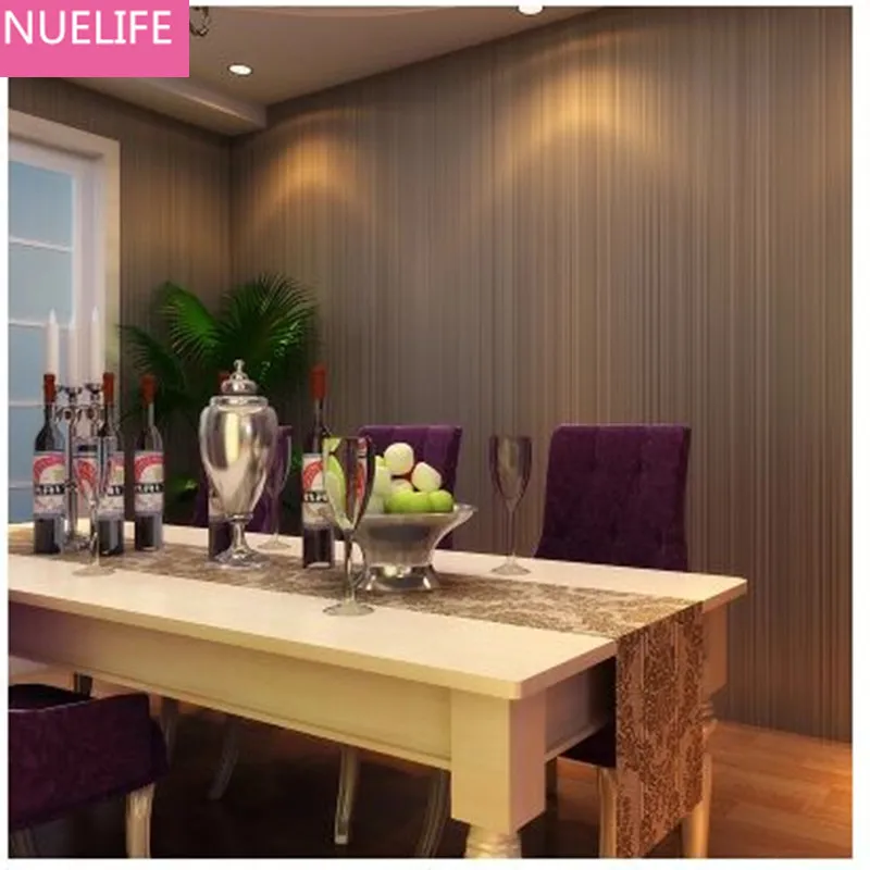 

0.53x10m vertical striped pattern wallpaper solid color non - woven Bedroom living room television background wallpaper N2