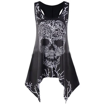 Gothic black skull Printed Shirt