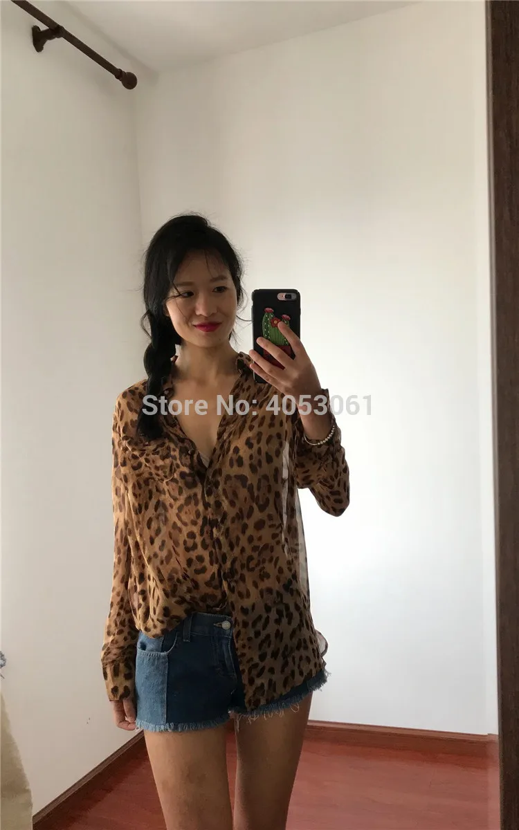 Bopstyle новейшая шелковая Сексуальная леопардовая блузка с животным принтом Топ- Новая женская/Дамская Высококачественная блузка с длинным рукавом рубашка