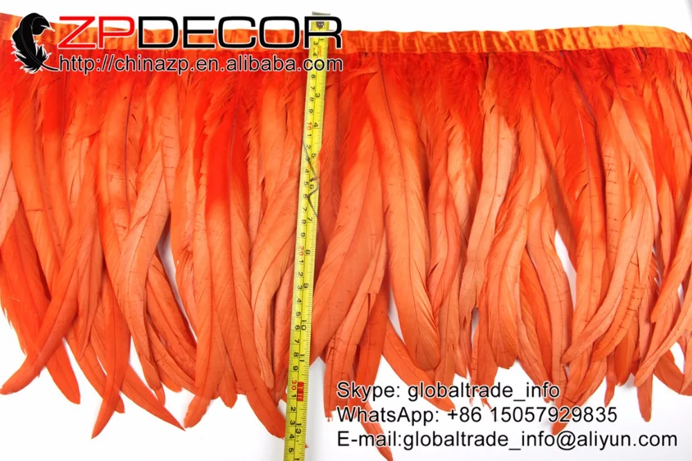 orange rooster feather trim (7)