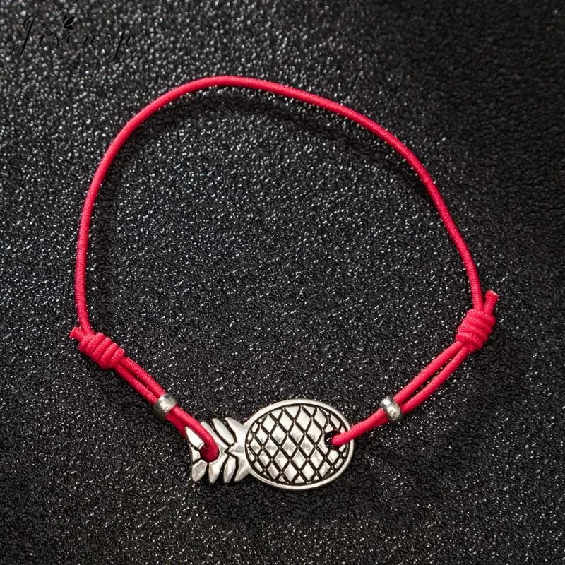 

Jisensp 2019 New Arrival Handmade Pineapple Rope Bracelet Statement Tropical Style Pineapple Bracelet for Women Kids Best Gift