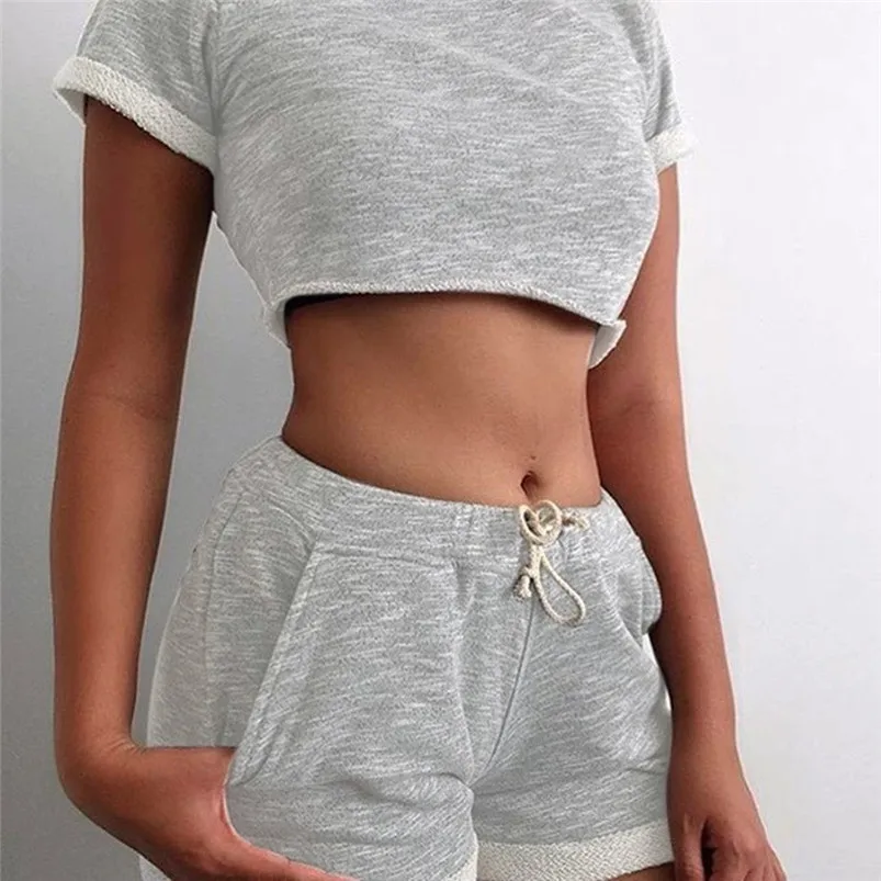 two piece set tracksuit for women Casual Tracksuit Sweatshirt Pants Sets Sport short Sleeve Wear Casual Suit women sets D19 (1)