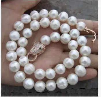 

classic south sea 12-13mm baroque white pearl necklace 18inch 925s KKK