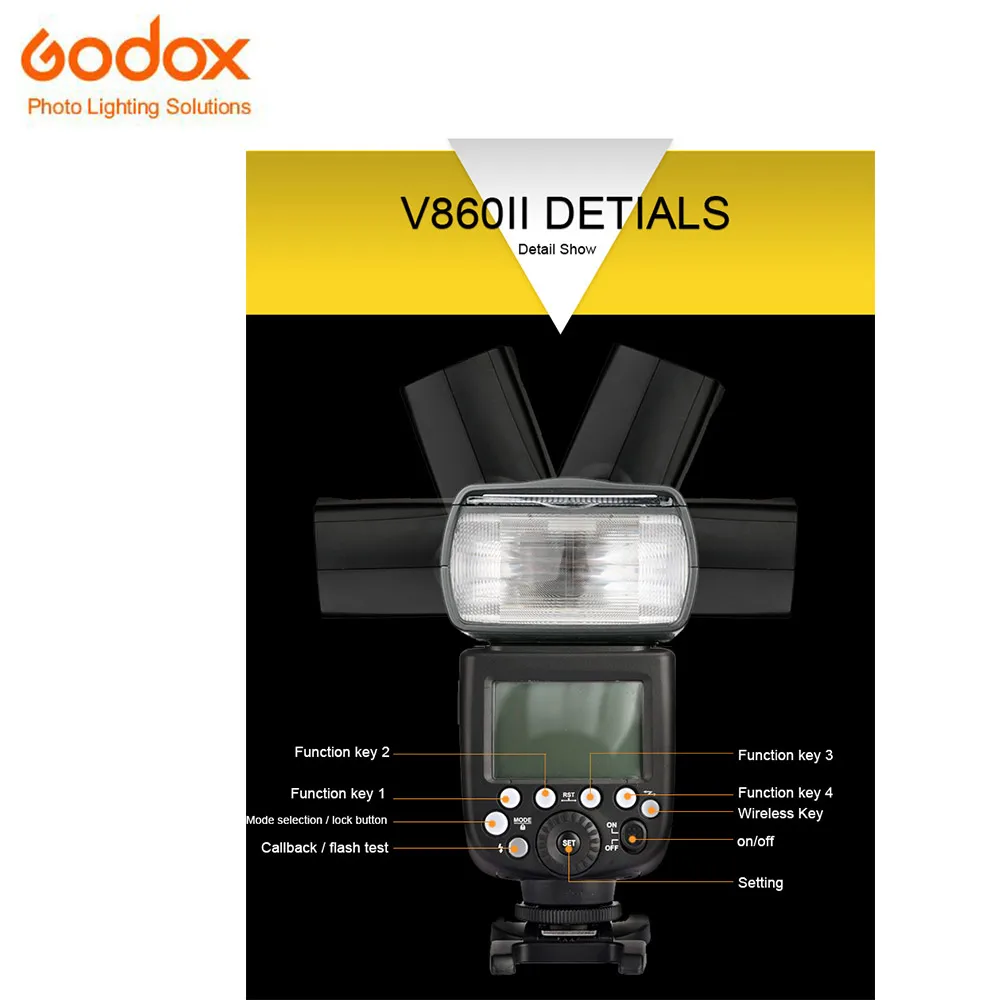 Godox v860ii N камеры Speedlite петлицы Поддержка I TTL HSS для Nikon D800 D700 D7100 D7000 с литий на