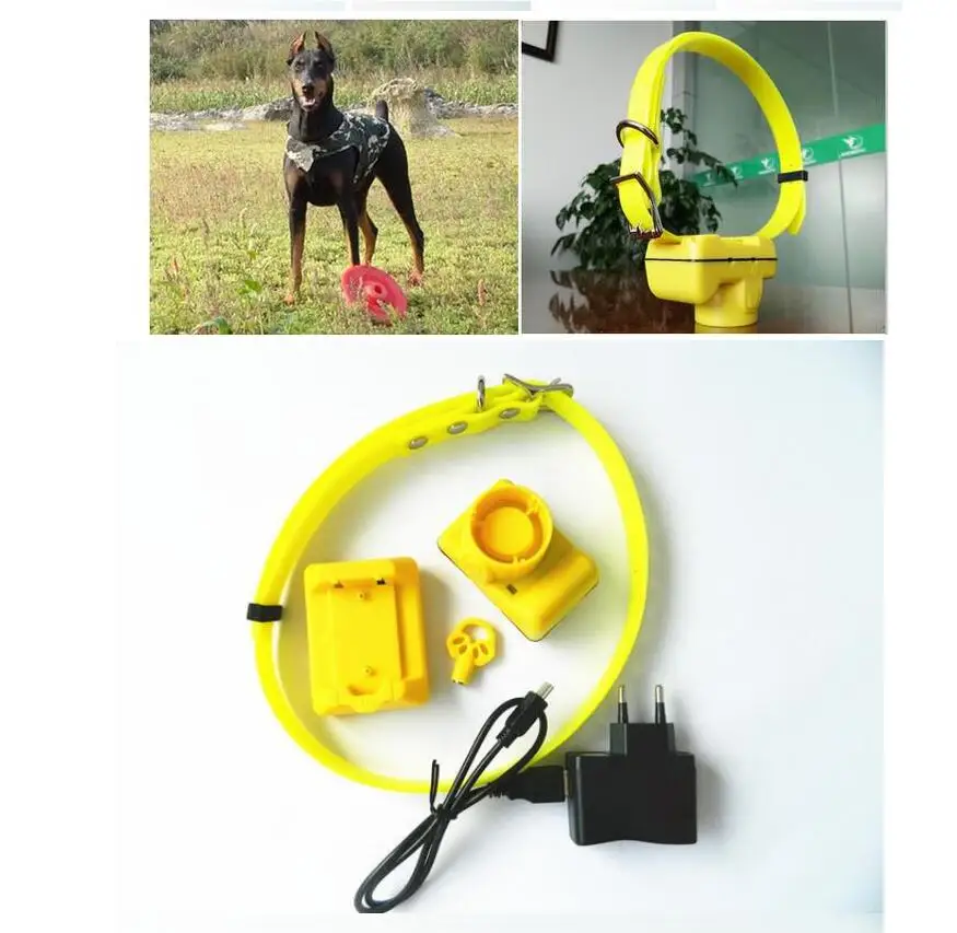 Водонепроницаемый охотничий звуковой сигнал для собак ошейники перезаряжаемый ошейник для дрессировки собак встроенный зуммер и аккумулятор желтый цвет