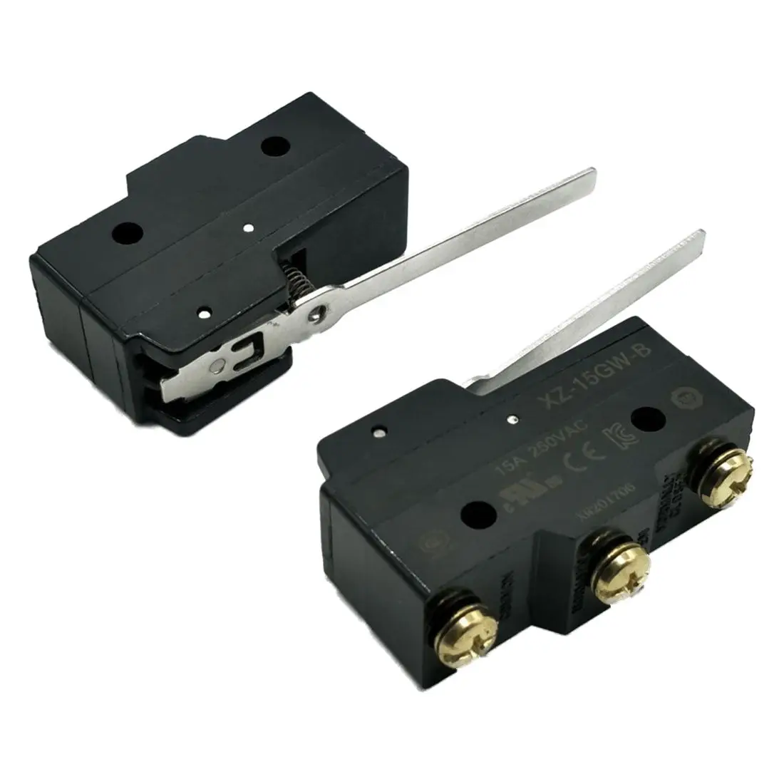 XZ 15GW B 15A Mini Limit Switch Long Lever Arm SPDT Snap Action 2pcsin