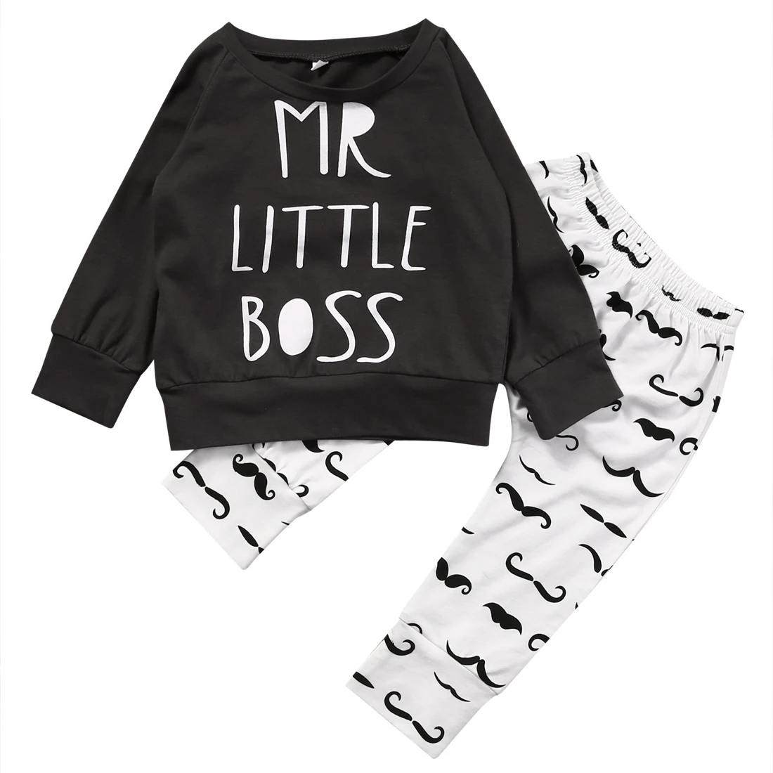 

Newborn Baby Boys Clothes T-shirt hoodies + Long Pants Moustache Outfits Long Sleeve Baby Boys Clothes Set