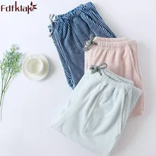 Fdfklak Новинка зимы Фланелевые Брюки Lounge одежда Пижамные брюки Для женщин зауженные книзу брюки Для женщин Drawstring домашние штаны для дома M-XXL Q1406