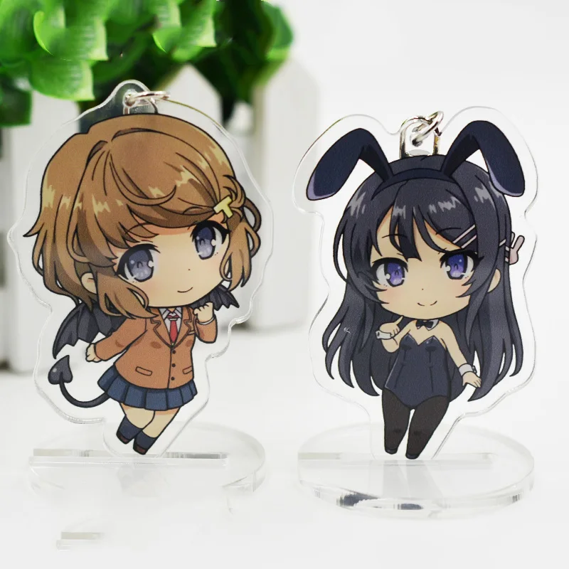 

Anime Rascal Does Not Dream of Bunny Girl Senpai Sakurajima Mai Cosplay Acrylic Stand Figure Charm Keychain Keyring Pendant Gift