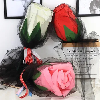 

1PC Simulation Rose Plush High Quality Stuffed Doll Soft Plant Pillow Cushion Home Decorate Girlfriend Birthday Gifts
