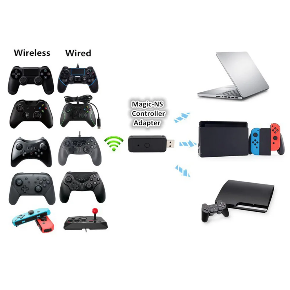 Wireless Controller Adapter for NS Switch Fighting Stick Adapter for PS4 PS3 PC for Xbox One S 360 Controller -10