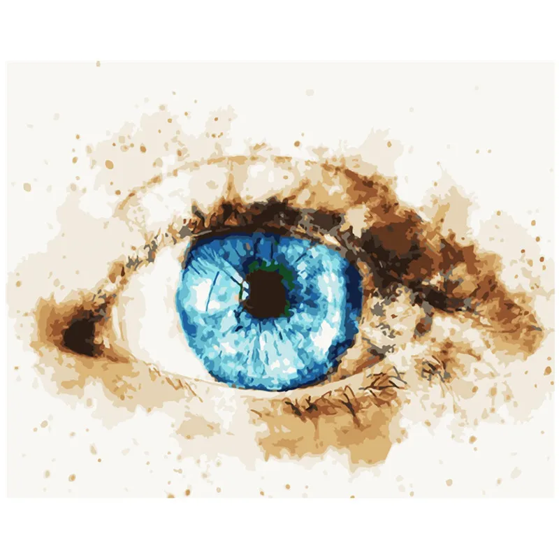 

Painting By Numbers DIY Dropshipping 40x50 50x65cm Beautiful blue eyelids Figure Canvas Wedding Decoration Art picture Gift