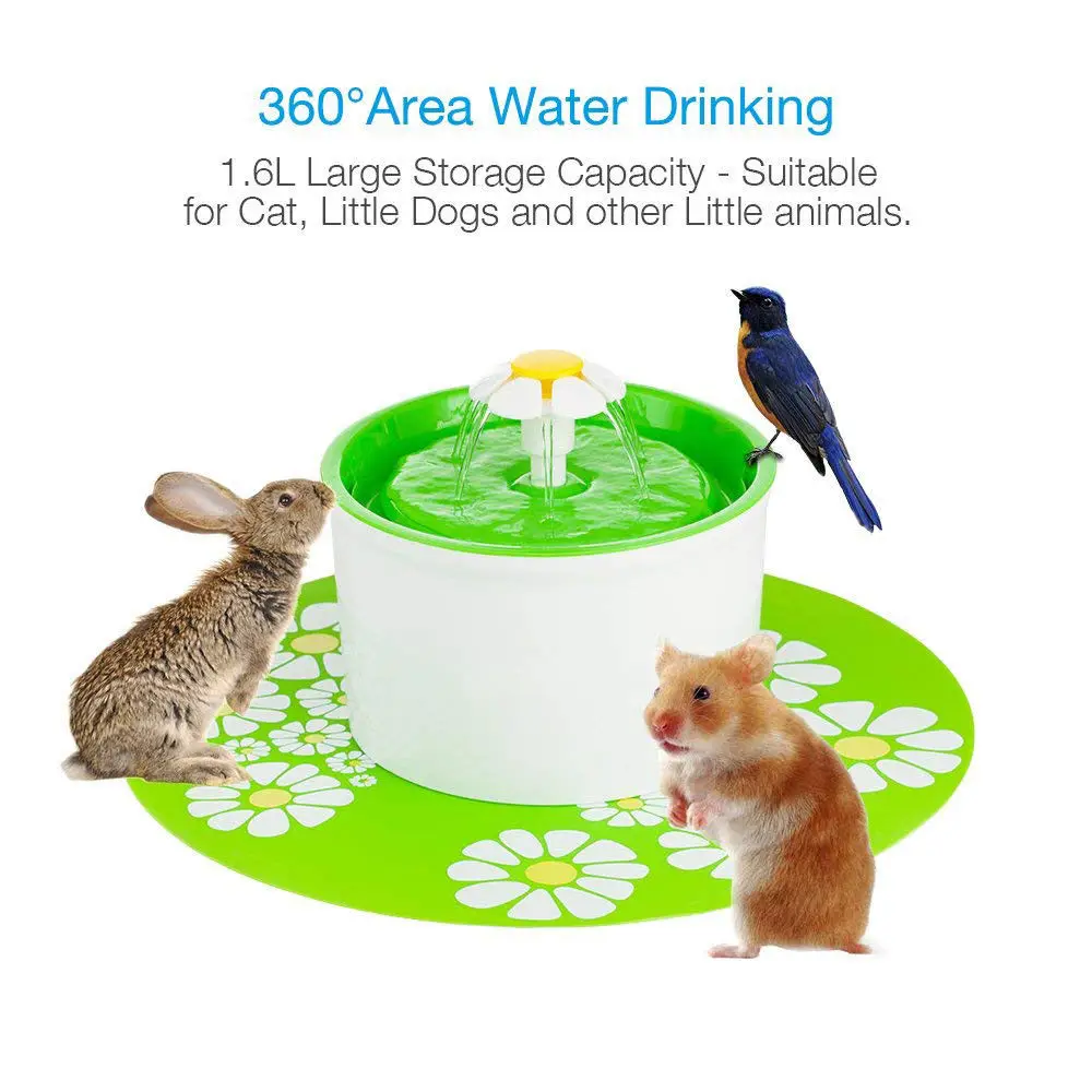 3 в 1 Автоматическая кошка фонтан подачи для домашних животных диспенсер для воды большой пружинный питьевой фильтр очиститель воды 1.6L миска для кошки