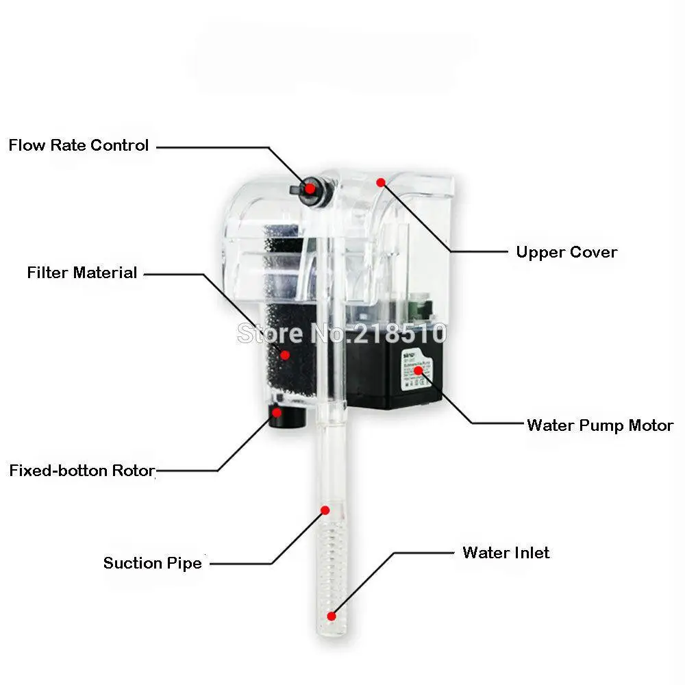 Внешний кислородный водопад с насосом, фильтр для аквариума для рыб, черепах, 220-240 В, аксессуары для аквариумов, вакуумные аквариумные насосы