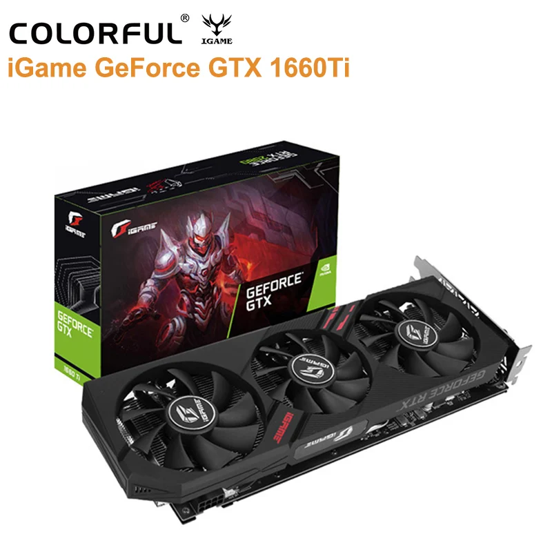 Красочные IGame GeForce GTX 1660Ti ультра Видео Графика карты 6 ГБ игровой GDDR6 192bit с RGB Свет