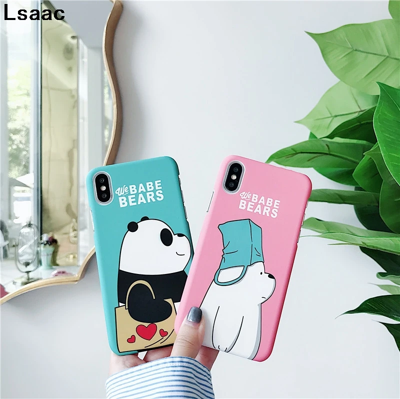 Жесткий чехол для телефона с изображением медведей для iphone 7, 7 plus, 8 Plus, 6, 6s Plus, милый мультяшный чехол из поликарбоната для iphone X, XR, XS, MAX, 11 Pro