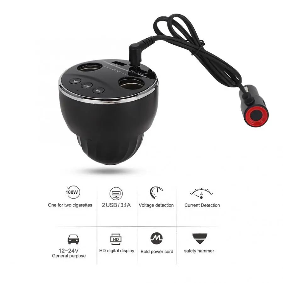 

A30 Multi-function Car Cup Type Bluetooth FM Player Quick Charging Charger