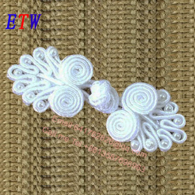 

Free shipping Handmade China Knot button 6-7.5cm White color Peacock Buttons 50pcs/lot Decoration for Garment Package