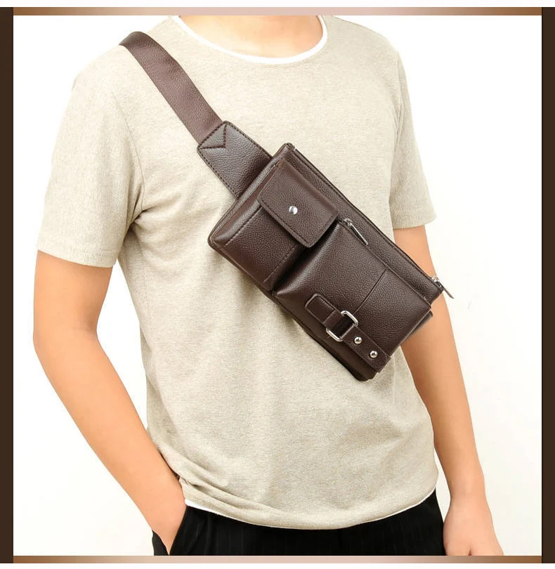 Многофункциональная Мужская поясная сумка, Мужская поясная сумка, мягкая кожаная поясная сумка, Мужская поясная сумка, нагрудная сумка, высокое качество