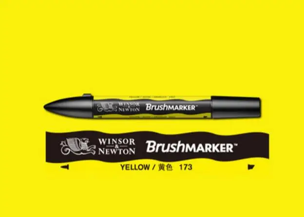 Winsor& Newton кисти маркеры краски кисти на спиртовой основе быстро сохнут красный желтый оранжевый коричневый тона художественные ручки - Цвет: Yellow