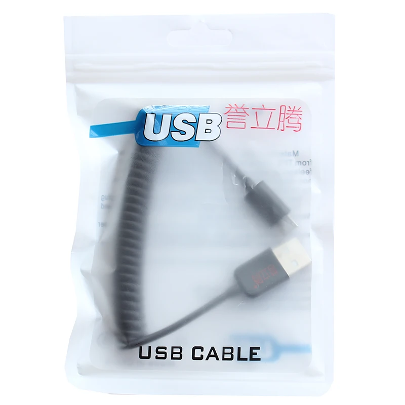 25 см пружинный Спиральный USB 2 0 штекер к Micro кабель для синхронизации данных и
