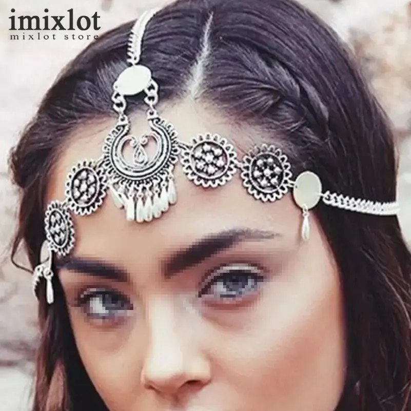 Vintage Head Chain Indian Hair Jewelry For Women Bijoux De Tete Hollow