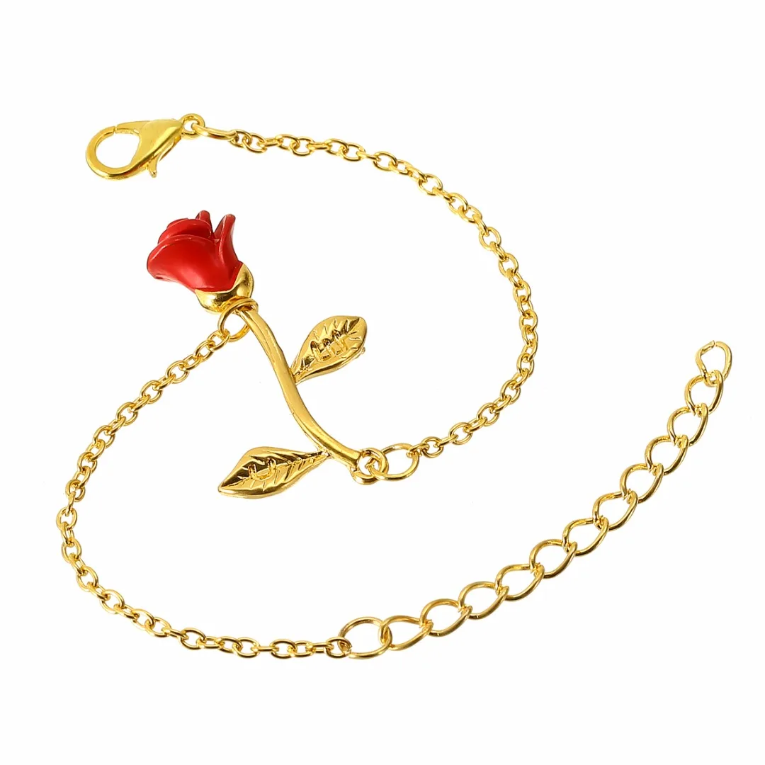 Charms Bracelet Adjustable Pulseras Mujer Fashion Rose Flower  Bracelets & Bangles For Women Wedding Jewelry Shellhard