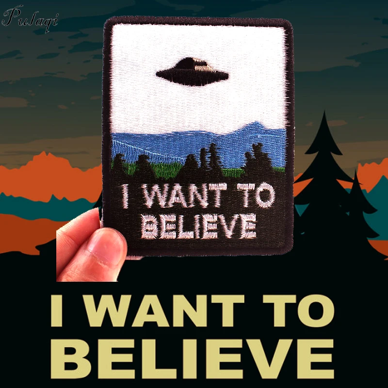 

Pulaqi Cool UFO Punk Patch Iron On Patches Styling Decoration DIY Letter Patches For Kids Clothes T-shirt Decor Accessories F