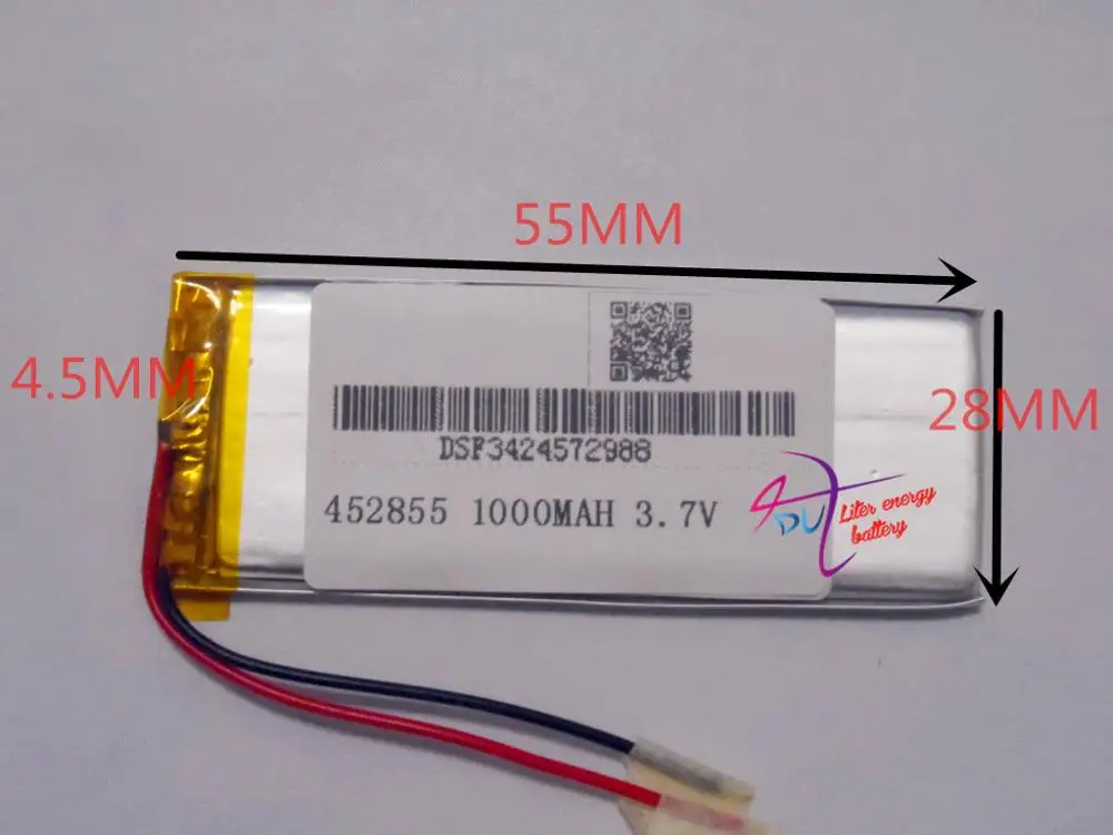 Лучшая батарея бренда 3 7 V 1000mAH [452855] PLIB Полимерная литий-ионная/литий-ионная для dvr