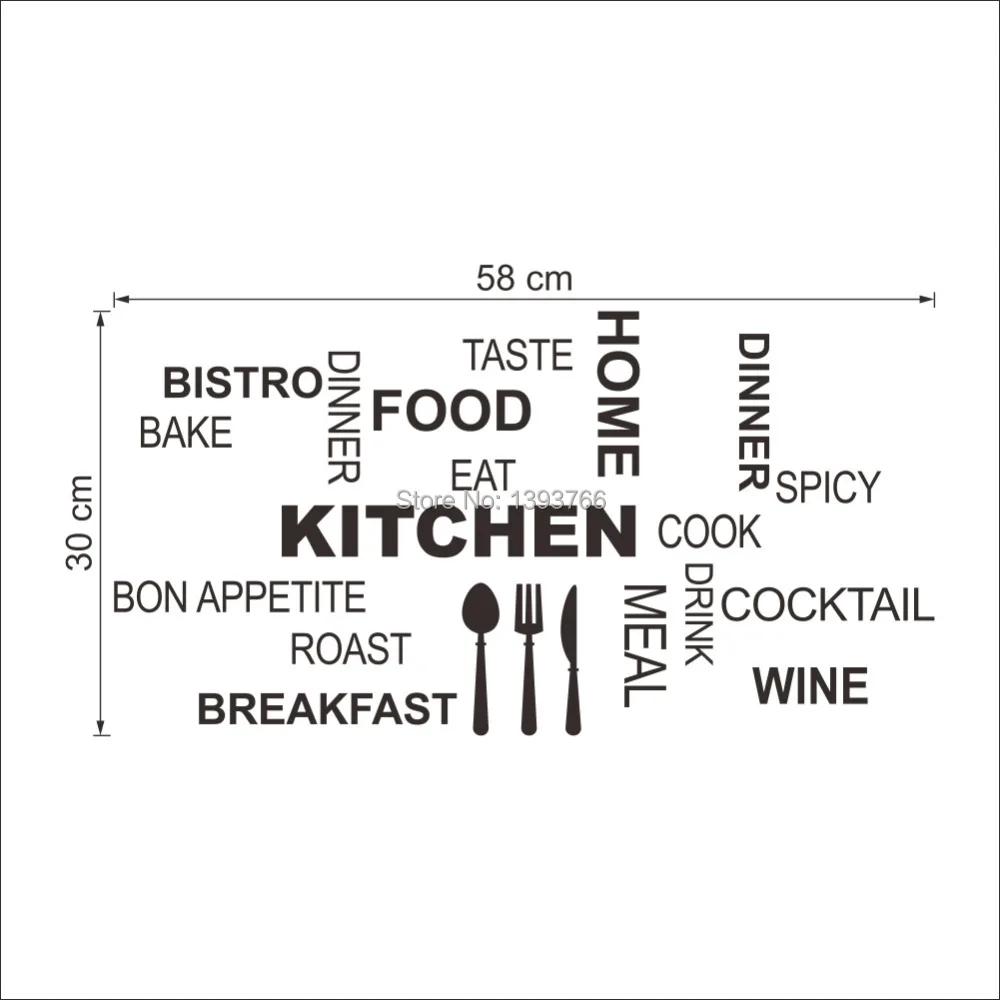 Kitchen Wall Quotes Art food wall stickers diy vinyl adesivo de paredes home decals art posters Sofa Wall Home Decoration