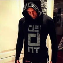 Футболка для бега с длинным рукавом мужская быстросохнущая спортивная рубашка мужская с шапкой компрессионная Мужская спортивная одежда черный спортивный топ