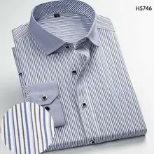 Деловые повседневные рубашки в полоску для мужчин, деловые свадебные рубашки, клетчатые офисные рубашки для работы, мужские рубашки с длинными рукавами