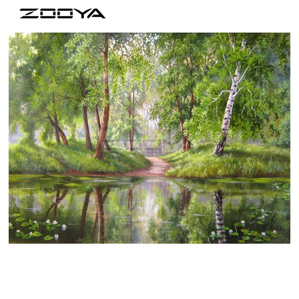 ZOOYA DIY Алмазная вышивка алмазная живопись крик дерево Пейзаж мозаика ромашки