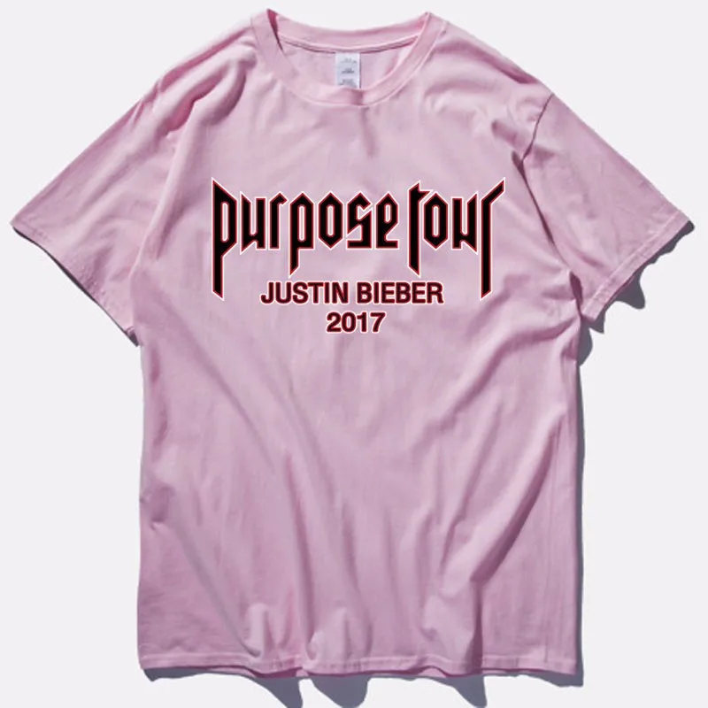 2017 purpose tour T-shirt Justin Bieber men's wear women's Bieber fear God T-shirt cotton hip-hop high street clothes