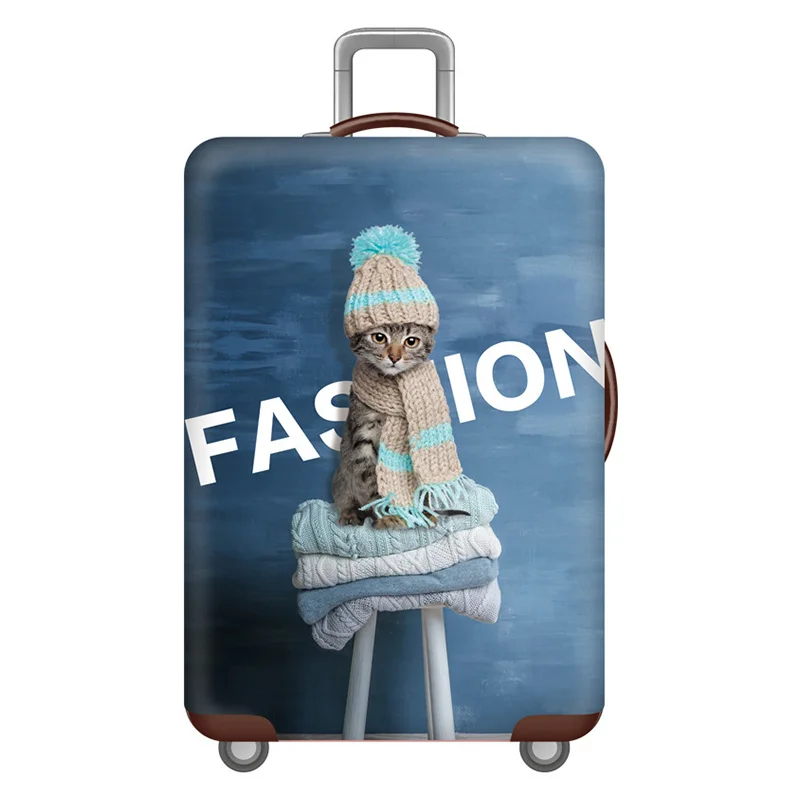 Уплотненный багажный чехол с рисунком кошки, дорожный костюм, чехол, Защитные Чехлы, чехол для костюма, подходит для 18-32 дюймов, костюм, чехол - Цвет: E    Luggage cover