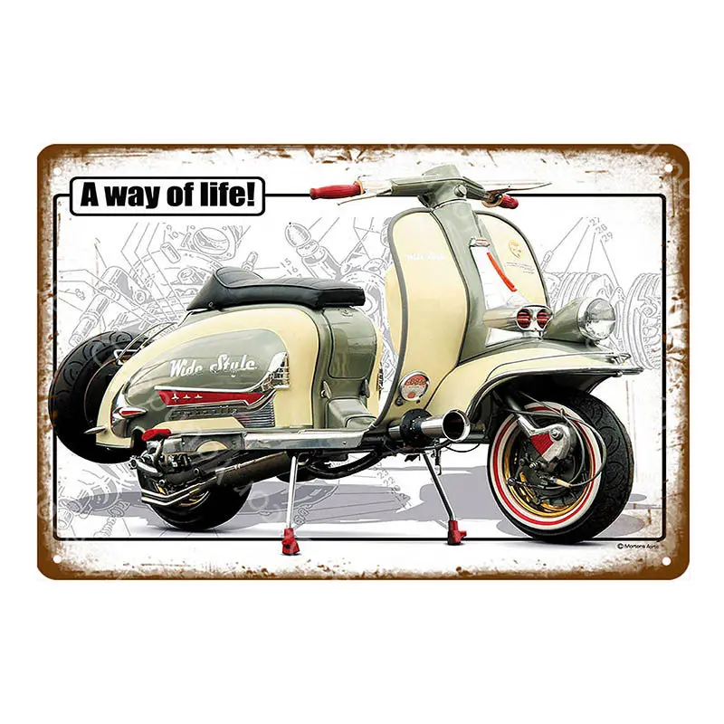 Motor Vaspa Triumph Metal Poster Wall Art Prints Tin Sign Vintage Metal Plaque Cafe House Shop Bar Pub Decor - Цвет: YD3069E