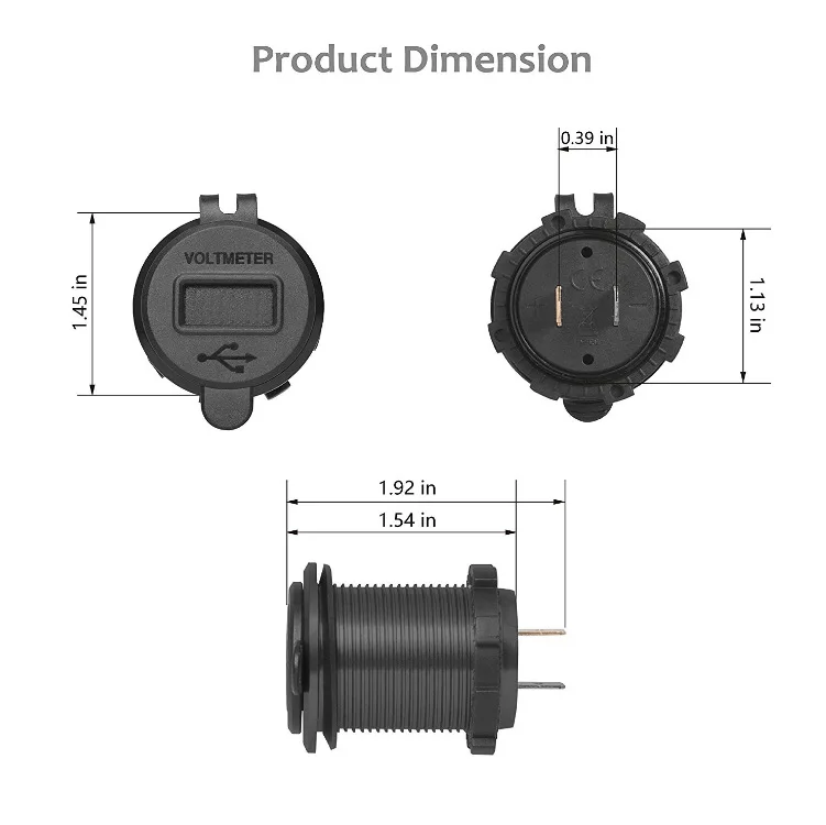 QC 3,0 двойное USB зарядное устройство Водонепроницаемый морской 18 Вт и 18 Вт(36 Вт) с вольтметром для 12 В/24 В автомобиля RV лодки UTV, ATV, мотоцикл мобильный и т. Д