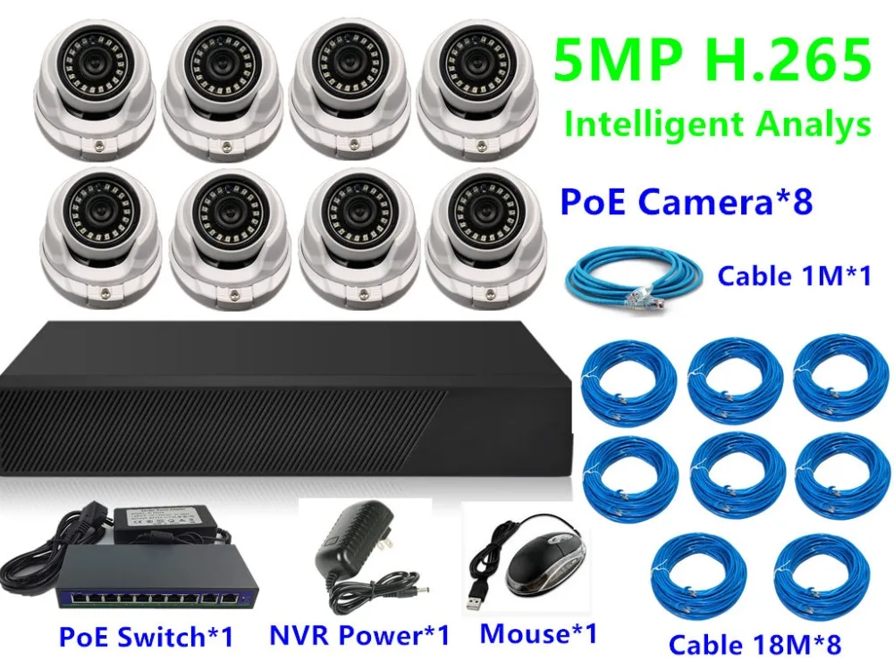 

8CH/4CH IP 5.0MP 3.0MP H.265 Intelligent Analys Surveillance Kit 48V PoE NVR Network Switch CMS XMEYE P2P Cloud