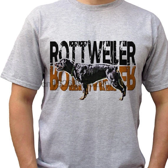 Футболка с логотипом Rottweiler серая футболка собакой топ 100% из хлопка ringspun Мужская