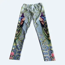 Женщины Павлин шаблон фитнес тренировки Леггинсы быстрое высыхание щиколоток ЭНЕРГИИ штаны Ropa Mujer